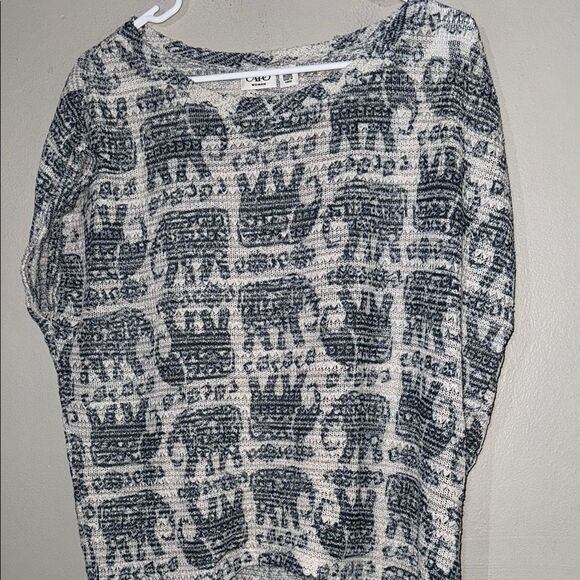 Cato Blue and Cream Textured Knit Sweater - Picture 1 of 8